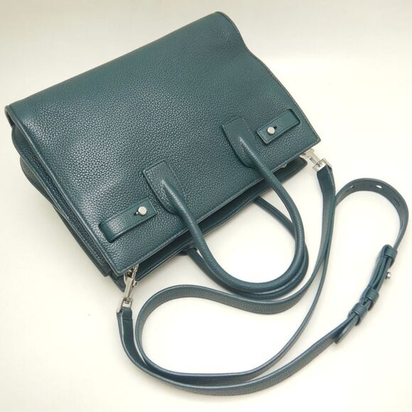 SAINT LAURENT Green Leather Pouch - Picture 3 of 10